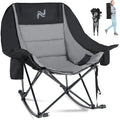 Rocking Camping Chair,XXL Oversized Folding Fully Padded Outdoor Lawn Chair