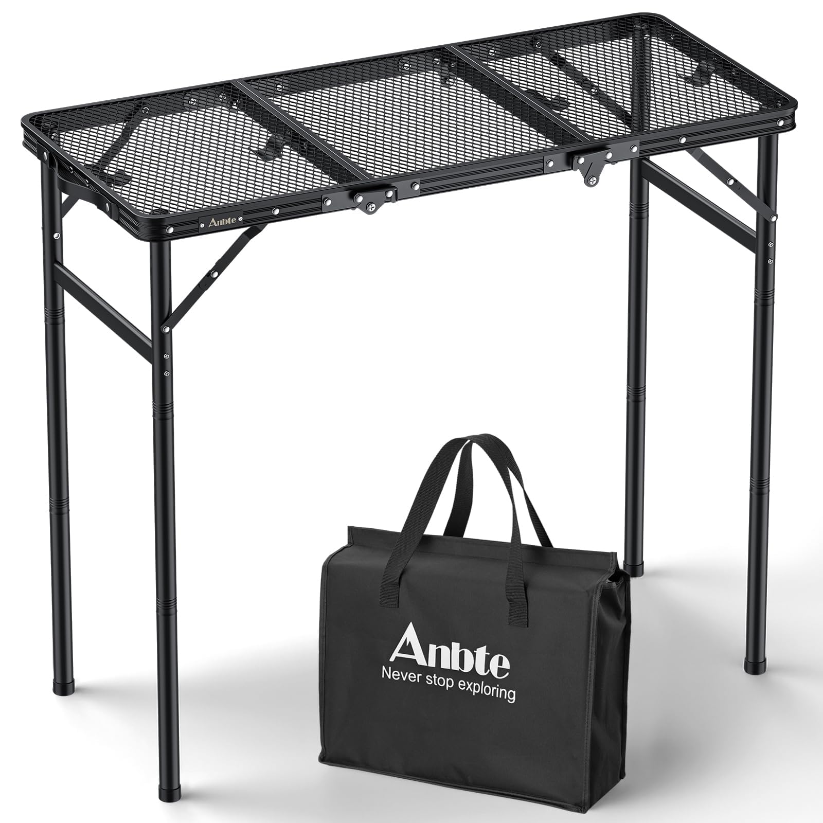 Sturdy Metal Grill Table with Storage Bag