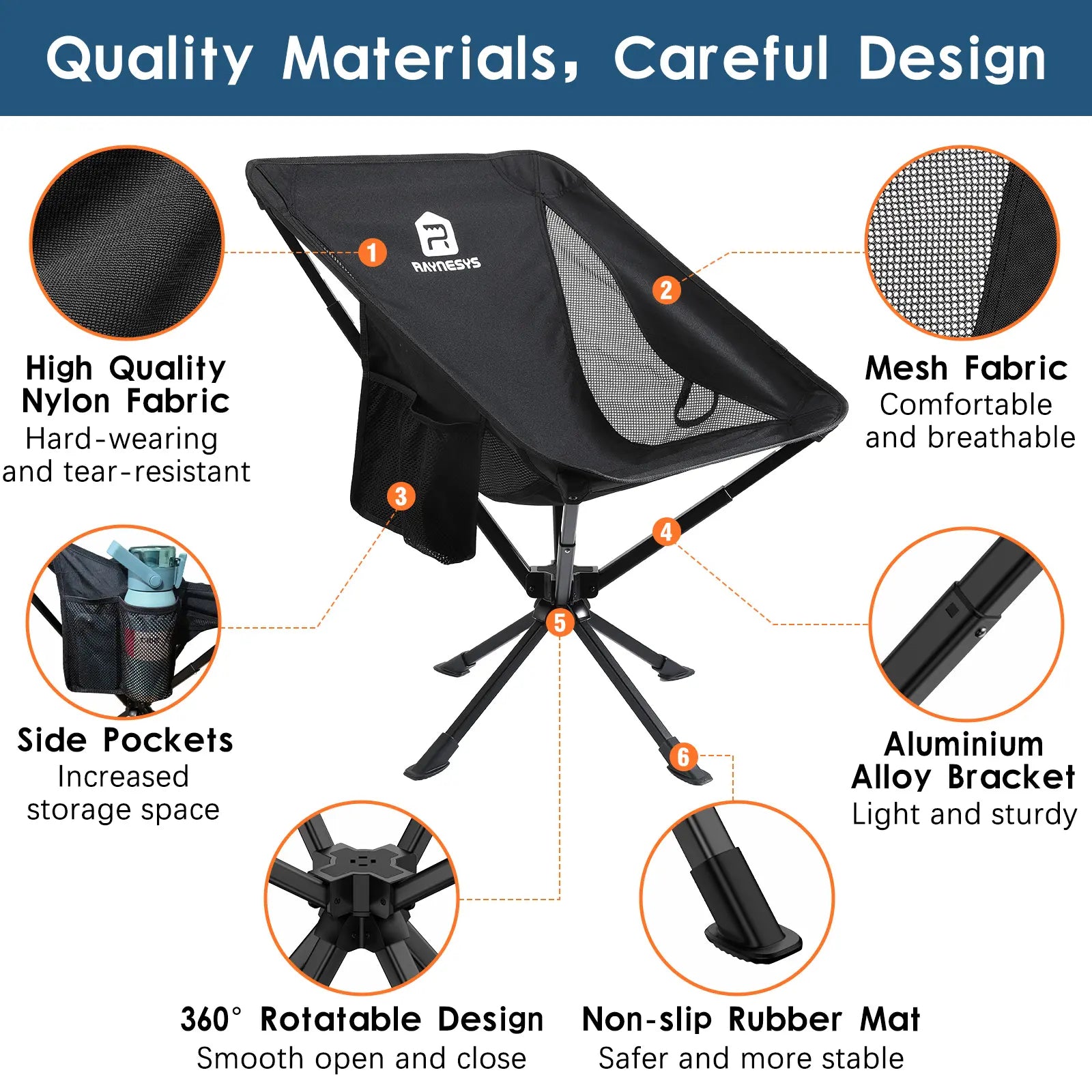 360° Swivel Camping Chairs