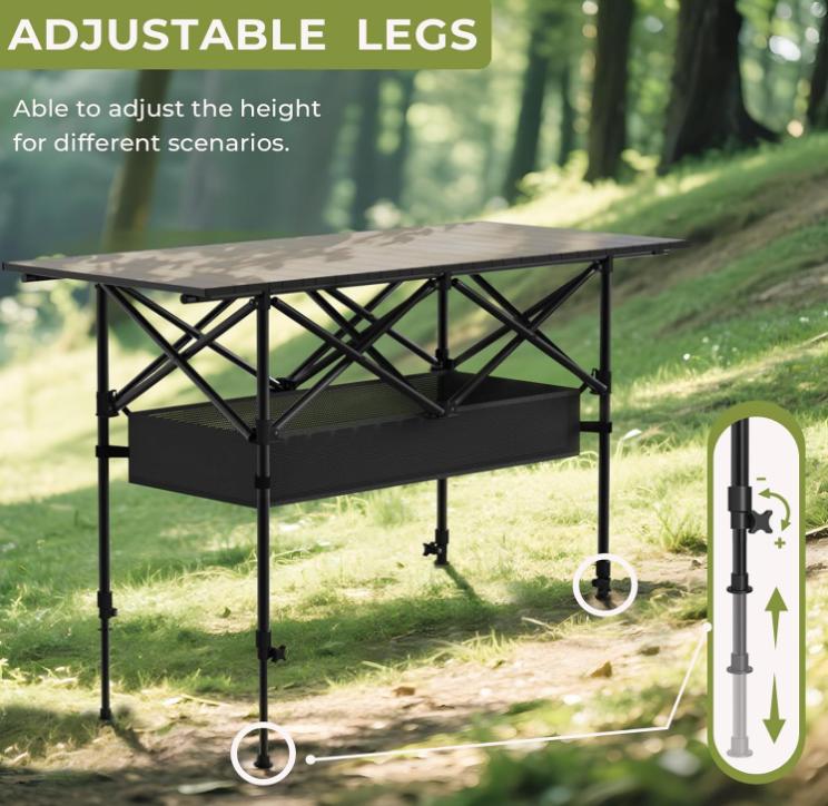 height adjustable portable outdoor table