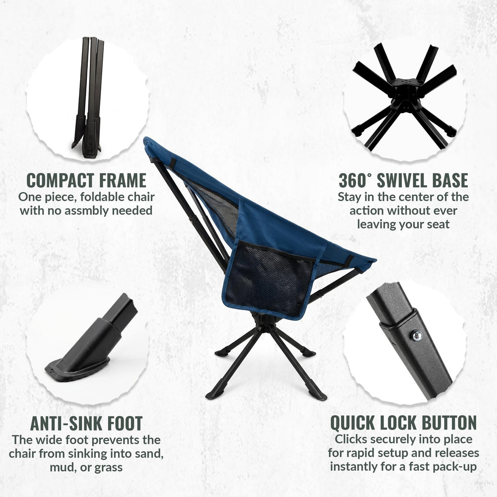 360° Rotation Swivel Camping Chair